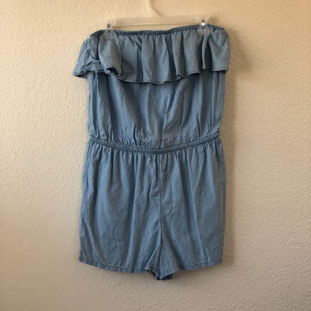 Arie Strapless Chambray romper - Picture 2 of 3